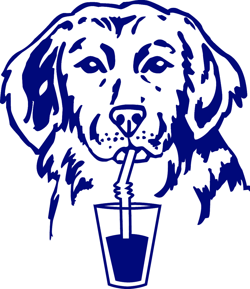 Hund mit Strohhalm